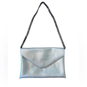 Silver Women's Shoulder Bag with Chain Strap